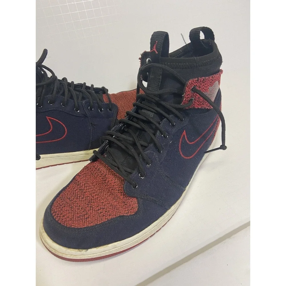 Jordan Retro 1 High Ultra Flyknit Black Gym Red White Bred Toe Banned OG‎ Sz 9.5